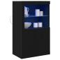 Preview: Sideboard mit LED-Lichtern Schwarz Eiche 60,5x37x100 cm