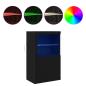 Preview: Sideboard mit LED-Lichtern Schwarz Eiche 60,5x37x100 cm