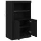 Preview: Sideboard mit LED-Lichtern Schwarz Eiche 60,5x37x100 cm