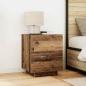 Preview: ARDEBO.de - Nachttisch mit LED-Lichtern Alteiche 45x40x55 cm