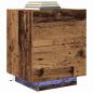 Preview: Nachttisch mit LED-Lichtern Alteiche 45x40x55 cm