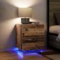 Preview: Nachttisch mit LED-Lichtern Alteiche 45x40x55 cm