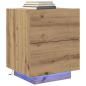 Preview: Nachttisch mit LED-Lichtern Artisan Eiche 45x40x55 cm