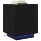 Preview: Nachttisch mit LED-Lichtern Schwarze Eiche 45x40x55 cm