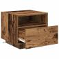 Preview: Nachttisch mit LED-Lichtern Alteiche 40x39x37 cm