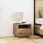 Preview: ARDEBO.de - Nachttisch mit LED-Lichtern Artisan Eiche 40x39x37 cm