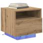 Preview: Nachttisch mit LED-Lichtern Artisan Eiche 40x39x37 cm