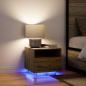 Preview: Nachttische mit LED-Lichtern 2 Stück Artisan Eiche 40x39x37 cm