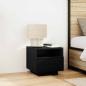 Preview: ARDEBO.de - Nachttisch mit LED-Lichtern Schwarz Eiche 40x39x37 cm