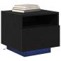 Preview: Nachttisch mit LED-Lichtern Schwarz Eiche 40x39x37 cm