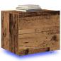 Preview: Nachttisch mit LED Wandmontage aus altem Holz 50x39x41 cm