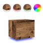 Preview: Nachttisch mit LED Wandmontage aus altem Holz 50x39x41 cm
