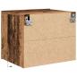 Preview: Nachttisch mit LED Wandmontage aus altem Holz 50x39x41 cm