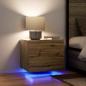 Preview: Nachttische mit LED-Lichtern Wandmontiert 2 Stück Artisan Eiche