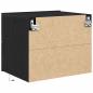 Preview: Nachttisch mit LED Wandmontage Schwarze Eiche 50x39x41 cm