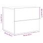 Preview: Nachttisch 2 stk. Schwarz Eichen-Optik 50 x 39 x 41 cm