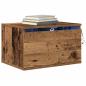 Preview: Nachttisch mit LED Wandmontage Altholz 50x36x30 cm