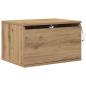 Preview: Nachttisch mit LED Wandmontage Artisan Eiche 50x36x30 cm