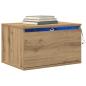 Preview: Nachttisch mit LED Wandmontage Artisan Eiche 50x36x30 cm