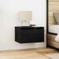 Preview: ARDEBO.de - Nachttisch mit LED Wandmontage Schwarze Eiche 50x36x30 cm