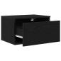 Preview: Nachttisch mit LED Wandmontage Schwarze Eiche 50x36x30 cm