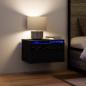 Preview: Nachttische mit LED-Lichtern 2 Stück Wandmontiert Schwarze Eiche