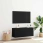 Preview: ARDEBO.de - TV-Wandregal Schwarz Eiche 100x30x41 cm Spanplatte