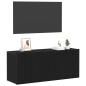 Preview: TV-Wandregal Schwarz Eiche 100x30x41 cm Spanplatte