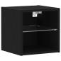Preview: LED TV Schrank Schwarz Eichenoptik 30x28,5x30 cm Holzwerkstoff