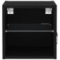 Preview: LED TV Schrank Schwarz Eichenoptik 30x28,5x30 cm Holzwerkstoff