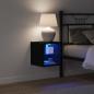 Preview: LED Wand Nachttischschrank 2 stk. Schwarz 30 x 28,5 x 30 cm