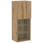 Preview: TV-Schrank mit LED-Lichtern Artisan Eiche 40,5x30x102 cm