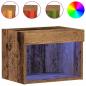 Preview: Wandschrank mit LED-Leuchten Altholz 40x30x30 cm