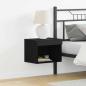 Preview: ARDEBO.de - Wandregal mit LED-Lichtern Schwarz Eiche 40x30x30 cm