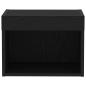 Preview: Wandregal mit LED-Lichtern Schwarz Eiche 40x30x30 cm