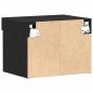 Preview: Wandregal mit LED-Lichtern Schwarz Eiche 40x30x30 cm