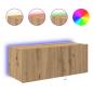 Preview: TV-Wandschrank mit LED-Lichtern Artisan Eiche 80x35x31 cm