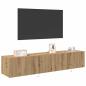 Preview: TV-Wandregale mit LED-Lichtern 2 Stück Artisan Eiche 80x35x31 cm