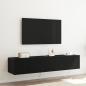 Preview: ARDEBO.de - TV-Wandschrank 2 stk. Schwarz Eichen-Optik Holzwerkstoff