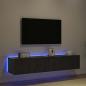 Preview: TV-Wandschrank 2 stk. Schwarz Eichen-Optik Holzwerkstoff