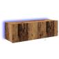 Preview: TV-Wandregal mit LED-Lichtern Alte Holz 100x35x31 cm