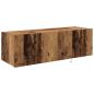 Preview: TV-Wandregal mit LED-Lichtern Alte Holz 100x35x31 cm