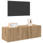 Preview: TV-Wandregal mit LED-Lichtern Artisan Eiche 100x35x31 cm
