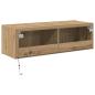 Preview: TV-Wandregal mit LED-Lichtern Artisan Eiche 100x35x31 cm