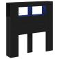 Preview: Stauraum-Kopfteil mit LED-Lichtern Schwarz Eiche 100x18,5x103,5 cm