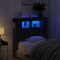 Preview: Stauraum-Kopfteil mit LED-Lichtern Schwarz Eiche 100x18,5x103,5 cm