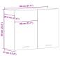 Preview: Schwarzer Eichen-Hängeschrank - 80x31x60 cm - Aus Holzwerkstoff