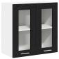 Preview: Wandglasvitrine in Schwarz-Eiche - 60x31x60 cm