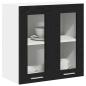 Preview: Wandglasvitrine in Schwarz-Eiche - 60x31x60 cm