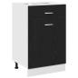 Preview: Schwarzer Eiche Schubladenschrank - 50x46x81,5 cm, Hergestellt aus Holzwerkstoff